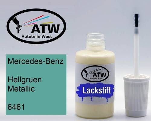 Mercedes-Benz, Hellgruen Metallic, 6461: 20ml Lackstift, von ATW Autoteile West.